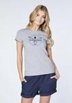Print-Shirt CHIEMSEE, Damen, Gr. S (36), grau (neutral gray melange), 90% Baumwolle,
