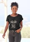 T-Shirt VIVANCE "mit modischem Frontdruck", Damen, Gr. 48/50, grau (anthrazit),