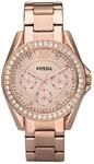Multifunktionsuhr FOSSIL "RILEY", rosa (ros&eacute;goldfarben), Armbanduhren, Damen,