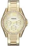 Multifunktionsuhr FOSSIL "RILEY", gold (goldfarben, champagnerfarben), Armbanduhren,