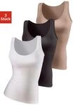 Unterhemd, Damen, Gr. 40/42, N-Gr, beige (beige, schwarz, wei&szlig;), Single Jersey,