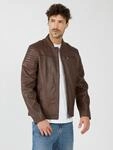 Lederjacke JCC "31020217Ecom", Herren, Gr. S, braun, Obermaterial: 100%