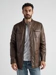 Lederjacke JCC "3102160", Herren, Gr. 48, braun (antique braun), Lining: 50%