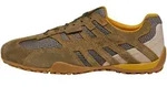 Sneaker GEOX "Geox Sneaker Leder/Textil", Herren, Gr. 42, military, Leder, Textil,
