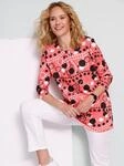 Longshirt CLASSIC BASICS "Longshirt", Damen, Gr. 42, koralle, schwarz, bedruckt, 100%