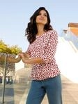 Blusentop CLASSIC BASICS, Damen, Gr. 56, marine, wei&szlig;, bedruckt, 100% Viskose,