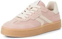 Plateausneaker TAMARIS, Damen, Gr. 36, rosa (rose), Leder, Veloursleder,