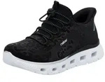 Slip-On Sneaker RIEKER SPORT, Damen, Gr. 37, schwarz, Lederimitat, Textil, unifarben,