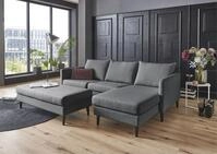 OTTO home Ecksofa "Rekvik L-Form" mit Wellenunterfederung, Ottomane beidseitig
