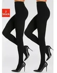 Strickstrumpfhose LASCANA, Damen, Gr. 40/42, schwarz (2x schwarz),...