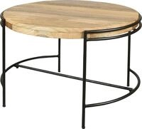 byLIVING Couchtisch "Hanna" massive Mango Tischplatte 35mm und schwarzen