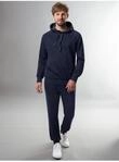 Jogginganzug TRIGEMA "TRIGEMA Jogginganzug aus Biobaumwolle", Herren, Gr. S, blau