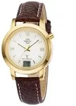 Funkuhr MASTER TIME, braun (braun, wei&szlig;), Armbanduhren, Damen, goldfarben,...