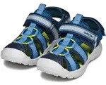 Sandale GEOX "J VANIETT BOY", Jungen, Gr. 30, blau (navy, hellblau), Textil, Schuhe