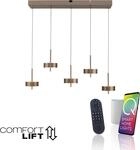 LED Pendelleuchte "Q-ROTATE", gold (schwarz, metal braun), 5, 1 Stk., NEUHAUS Q SMART