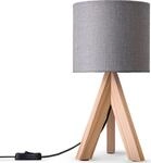 PACO HOME Tischleuchte "BAJO CANVAS UNI COLOR", beige (natur grau), 1, &Oslash; 17cm H: