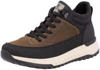 Sneaker RIEKER SPORT, Herren, Gr. 40, braun (braun, schwarz), Leder, Lederimitat,