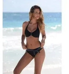 B&uuml;gel-Bikini BUFFALO, Damen, Gr. 44, Cup D, schwarz, Polyamid, Print-Einsatz,