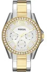 Multifunktionsuhr FOSSIL "RILEY", silber (silberfarben, goldfarben), Armbanduhren,