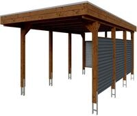 Skanholz Einzelcarport "Friesland Set 11" Massivholz 270 cm Nussbaum
