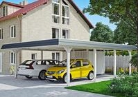 Skanholz Doppelcarport "Wendland" Leimholz 550 cm wei&szlig;