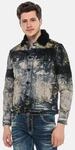 Jeansjacke CIPO & BAXX "Jacke", Herren, Gr. L, schwarz, Stoff, 98% Baumwolle, 2%