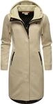 Kurzmantel RAGWEAR "Letti Long Bonded", Damen, Gr. XS (34), beige (ecru), Rippware,