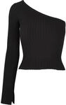 Rundhalspullover URBAN CLASSICS "Urban Classics Damen Ladies Short Rib Knit One