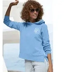 Kapuzensweatshirt ELBSAND "Jonna", Damen, Gr. S (36), blau (azurblau), Sweatware,