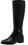 Tamaris Stiefel Blockabsatz, Langschaftstiefel mit T-Logoelement