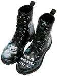DOGO Schn&uuml;rboots "Long Boots Schn&uuml;rstiefel Koala Hug Black Damen Stiefeletten,"