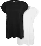 T-Shirt URBAN CLASSICS "Urban Classics Damen Ladies Extended Shoulder Tee 2-Pack",