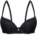 Push-up-BH SASSA "Push Up-BH PURE ANIMAL", Damen, Gr. 80, Cup A, schwarz, Stoff,