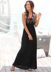 Buffalo Maxikleid "mit Druck am Vorderteil und Bindeband hinten" langes...