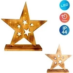 N&Auml;VE LED Dekoobjekt "LED-Holzstern H: 49cm, Weihnachtsdeko aussen", beige (natur),