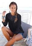 Spitzenbluse BUFFALO, Damen, Gr. 34, schwarz, Cr&ecirc;pe, Obermaterial: 100% Viskose.