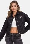 Jeansjacke CIPO & BAXX "Jeansjacke", Damen, Gr. L, schwarz, Stoff, 100% Baumwolle,