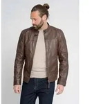 Lederjacke MAZE "71Jack", Herren, Gr. S, braun, Obermaterial: 100% Lammleder. Futter: