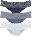 Vivance Brasilslip 3er-Pack, aus elastischer Baumwolle mit floraler Spitze