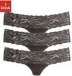 Vivance String 3er-Pack, aus elastischer Baumwolle mit floraler Spitze