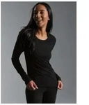 Longsleeve TRIGEMA "TRIGEMA Sportshirt aus Merinowolle", Damen, Gr. XXL, schwarz,