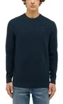 Sweater MUSTANG "Herren Style Elliot", Herren, Gr. 3XL, blau (navy), 100% Baumwolle,