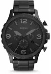 Chronograph FOSSIL "NATE", schwarz (schwarz, schwarz), Armbanduhren, Herren,