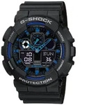 Chronograph CASIO G-SHOCK, schwarz (schwarz, dunkelblau), Armbanduhren, Herren, Chronograph CASIO G-SHOCK, schwarz (schwarz, dunkelblau), Armbanduhren, Herren,