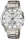 Funkchronograph CASIO FUNK, silber (silberfarben, wei&szlig;, silberfarben), Armbanduhren,