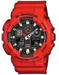 Chronograph CASIO G-SHOCK, rot (rot, schwarz), Armbanduhren, Herren, Chronograph,