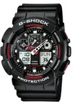 Chronograph CASIO G-SHOCK, schwarz (schwarz, rot), Armbanduhren, Herren, schwarz,
