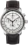 Chronograph ZEPPELIN "100 Jahre", braun (dunkelbraun, silberfarben), Armbanduhren,