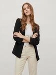 Kurzblazer VILA "VIHER NEW 3/4 BLAZER -NOOS", Damen, Gr. XS, schwarz, Web,