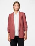 Blusenblazer PIECES "PCBOSELLA 3/4 BLAZER NOOS", Damen, Gr. M, beige (apple butter),